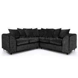 Rackhams Ferguson / Crystal Crushed Velvet Scatter Corner Sofa - Silver - thumbnail 5