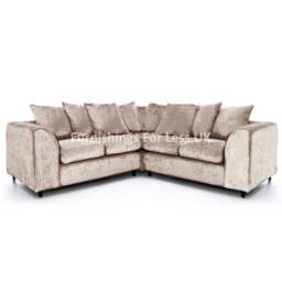 Rackhams Ferguson / Crystal Crushed Velvet Scatter Corner Sofa - Silver - thumbnail 4