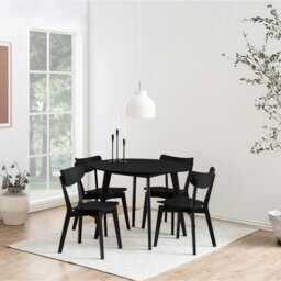 Rackhams Roxby Round Dining Table in Black 105x76cm - Black - No - Black - thumbnail 4