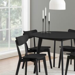 Rackhams Roxby Round Dining Table in Black 105x76cm - Black - No - Black - thumbnail 5