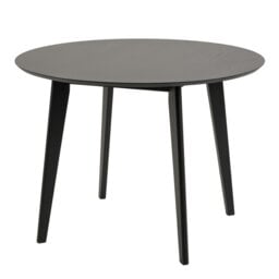 Rackhams Roxby Round Dining Table in Black 105x76cm - Black - No - Black