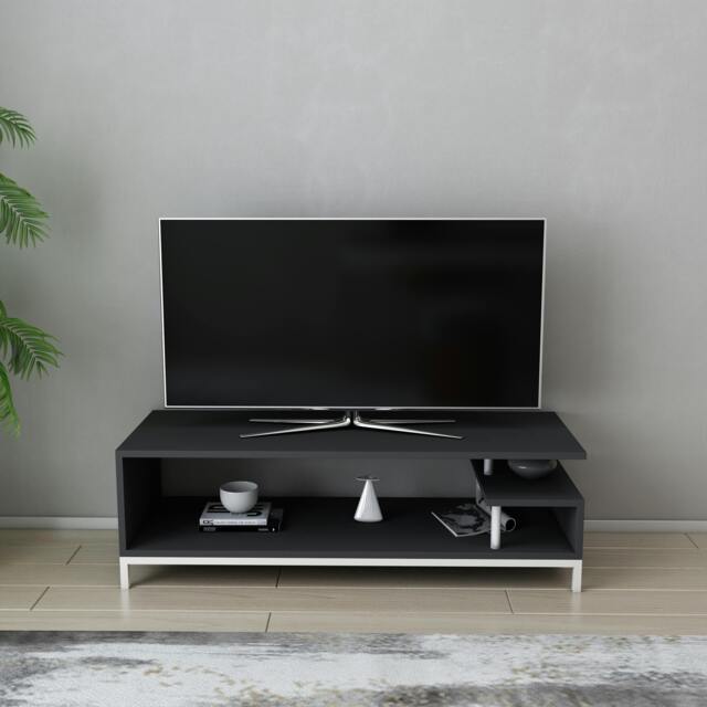"Rackhams Reilly Modern Tv Stand TV Cabinet for TV's up to 55"" - White Anthracite" - image 1
