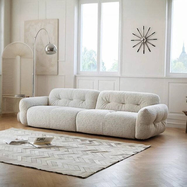 Rackhams Hilda Two Seater,Three Seater Sofa, Linen, Off White - Off White - Two Seater 235cm - image 1