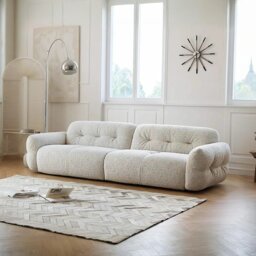 Rackhams Hilda Two Seater,Three Seater Sofa, Linen, Off White - Off White - Two Seater 235cm - thumbnail 1