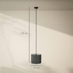 Rackhams Linen Pendant Light, E27 Lampshade for Living Room, Bedroom, Black - White - thumbnail 4
