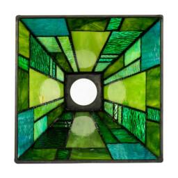 Rackhams Art Deco Tiffany Pendant Lighting Shade with Emerald and Green Panels - thumbnail 5