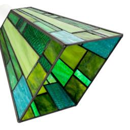 Rackhams Art Deco Tiffany Pendant Lighting Shade with Emerald and Green Panels - thumbnail 4