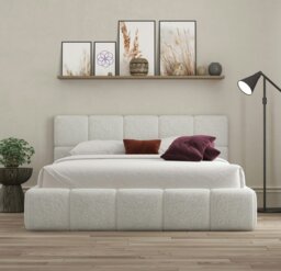 Rackhams Ovella Cubed Ottoman Bed - Dove - King - thumbnail 1
