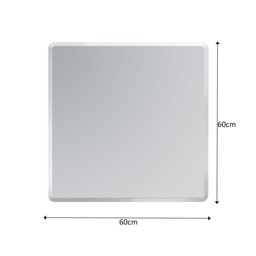 Rackhams Trafalgar Square Wall Mounted Frameless Bevelled Edge Bathroom Mirror 60 x 60cm - thumbnail 3
