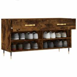 Rackhams Shoe Bench Smoked Oak 102x35x55 cm Engineered Wood - thumbnail 4