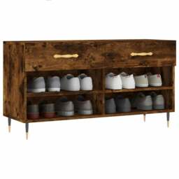 Rackhams Shoe Bench Smoked Oak 102x35x55 cm Engineered Wood - thumbnail 3