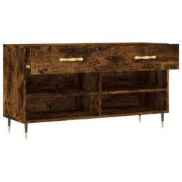 Rackhams Shoe Bench Smoked Oak 102x35x55 cm Engineered Wood - thumbnail 5