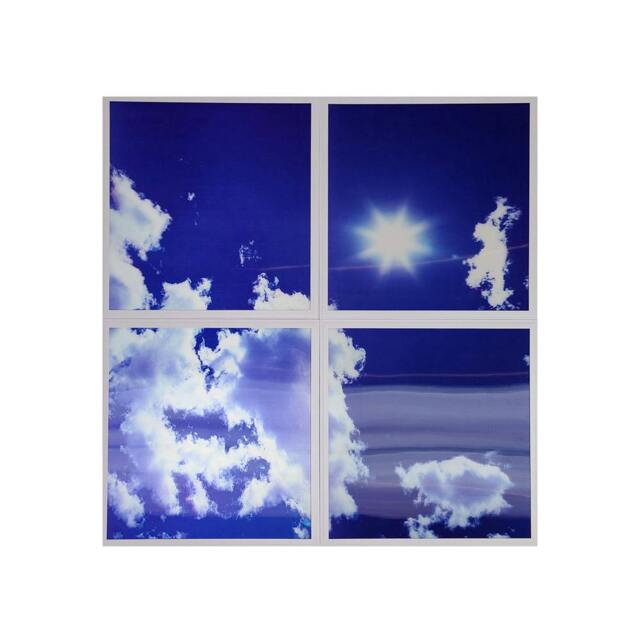 Rackhams Set of 4 SKY Cloud LED Panels, Colour Changing and Dimmable, 60x60cm 40W 3D Effect, Ceiling Light with Remote, 2200 Lumens - image 1