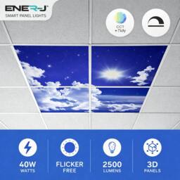 Rackhams Set of 4 SKY Cloud LED Panels, Colour Changing and Dimmable, 60x60cm 40W 3D Effect, Ceiling Light with Remote, 2200 Lumens - thumbnail 2