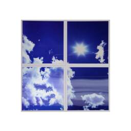 Rackhams Set of 4 SKY Cloud LED Panels, Colour Changing and Dimmable, 60x60cm 40W 3D Effect, Ceiling Light with Remote, 2200 Lumens - thumbnail 1