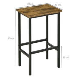 Rackhams Industrial Bar Stools Set of 2, Kitchen Bar Chairs Home Pub Rustic Brown - thumbnail 6