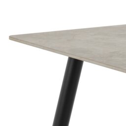 Rackhams Wicklow Rectangular Dining Table in Grey/Black 140x75cm Included 4 Brooke Dining Chairs in Taupe - Black - No - Grey - thumbnail 5