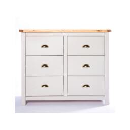 Rackhams Argenta 6 Drawer Chest of Drawers Brass Cup Handle - Light Grey - thumbnail 2