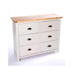 Rackhams Argenta 6 Drawer Chest of Drawers Brass Cup Handle - Light Grey - thumbnail 3