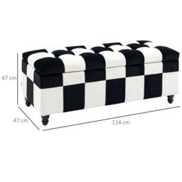 Rackhams Storage Ottoman, Storage Bench with Wood Legs, Footstool, Footrest with Velvet Surface for Bedroom, Hallway, Living Room, 114 x 47 x 47 cm - thumbnail 3