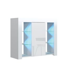 Rackhams 97.5cm TV Stand Sideboard – White Gloss Doors with Free LED - 97.5cm  - White Matt Body & White Gloss Doors - 1 - thumbnail 5