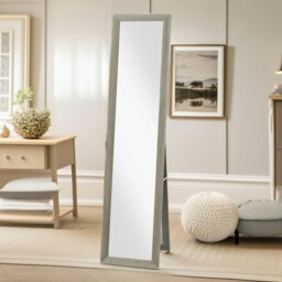 Rackhams Rustic Full Length Mirror Freestanding Or Hanging Grey - thumbnail 6