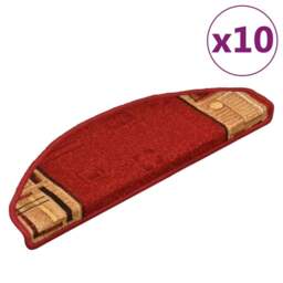 Rackhams Stair Mats Self-adhesive 10 pcs 65x21x4 cm Red - thumbnail 2