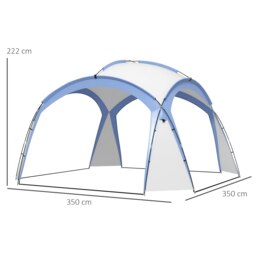 Rackhams Outdoor Gazebo Event Shelter Party Tent for Garden Light Blue - thumbnail 5