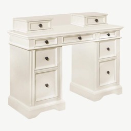 Rackhams Gainsborough Dressing Table with Extension Drawers. Large Dressing Table with 9 Drawers - Vintage Cream, Cream - thumbnail 2