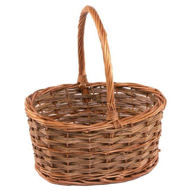 Rackhams Small Rustic Oval Wicker Shopping Basket