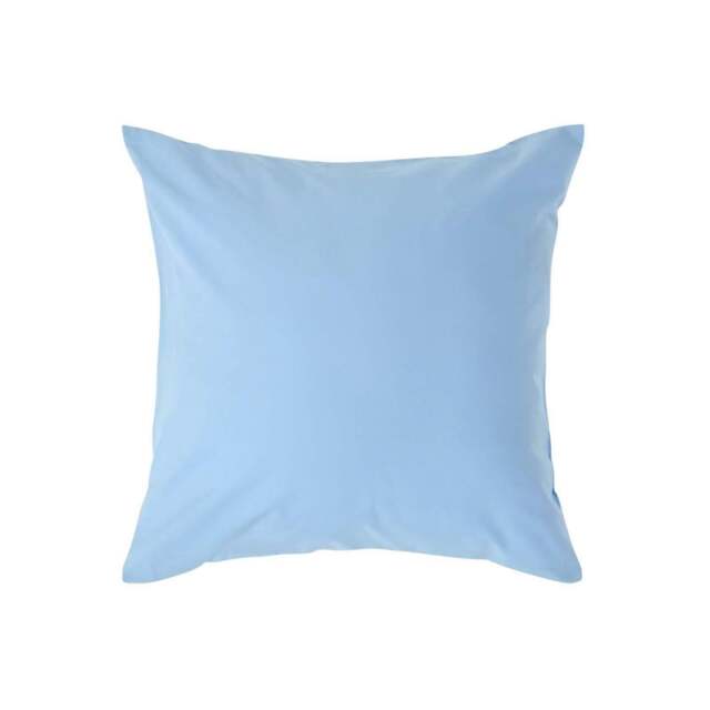 Rackhams Crisp & Cool 200 TC Egyptian Cotton Percale Housewife Pillowcase, European Size - Blue - 40 x 40 cm - image 1
