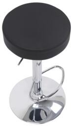 Rackhams Semplice Breakfast Bar Stool, Chrome Footrest, Height Adjustable Swivel Gas Lift, Home Bar & Kitchen Faux-Leather Barstool, Black - thumbnail 2