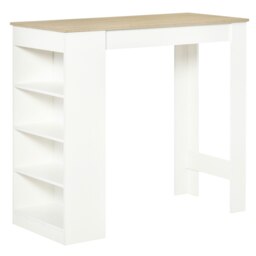 Rackhams Bar Table Coffee Table Kitchen Dining Table with 4-Tier Shelf Grey - thumbnail 6