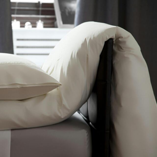 Rackhams Premium Blend 500 Thread Count Duvet Cover - Ivory - Double - Ivory - 67% Cotton/33% Polyester - image 1