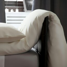 Rackhams Premium Blend 500 Thread Count Duvet Cover - Ivory - Double - Ivory - 67% Cotton/33% Polyester - thumbnail 2