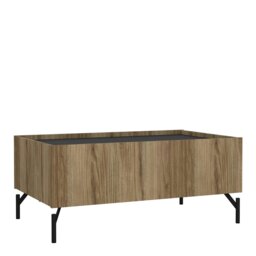 Rackhams Kendall Coffee table with 2 Drawers Oak and Black - Oak and Black - Neutral - 50 - thumbnail 2