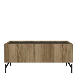 Rackhams Kendall Coffee table with 2 Drawers Oak and Black - Oak and Black - Neutral - 50 - thumbnail 3