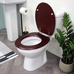 Rackhams Oxford Mahogany Wooden Toilet Seat - thumbnail 3