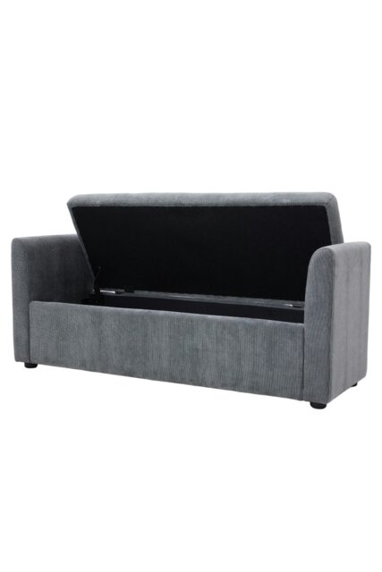 Rackhams Upholstered Storage Bench with 2 Pillow - Grey - image 1