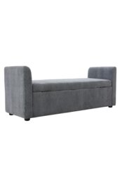 Rackhams Upholstered Storage Bench with 2 Pillow - Grey - thumbnail 2