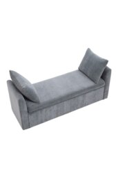 Rackhams Upholstered Storage Bench with 2 Pillow - Grey - thumbnail 3