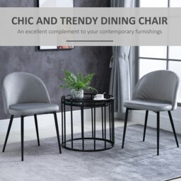 Rackhams Modern Upholstered Fabric Bucket Seat Dining Chairs Set of 2 - Yellow - thumbnail 5