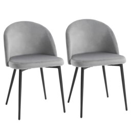 Rackhams Modern Upholstered Fabric Bucket Seat Dining Chairs Set of 2 - Yellow - thumbnail 3