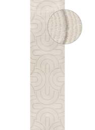 Rackhams Carmel Cream-Grey Geometric Rug - 6070 - 80X300 cm - thumbnail 1