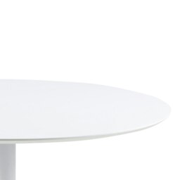 Rackhams Ibiza Round Dining Table with White Top and White Base - White - No - White - thumbnail 4