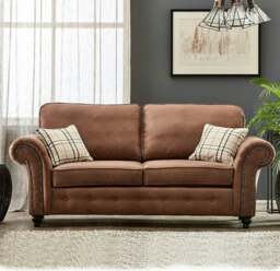Rackhams Oakland Chesterfield Leather Sofa Suite 3 + 2 - Charcoal Grey - thumbnail 4