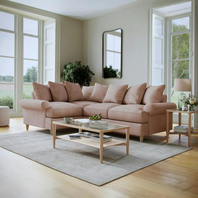 Rackhams Brentwood Left Hand Corner Sofa - Soft Pink - image 1