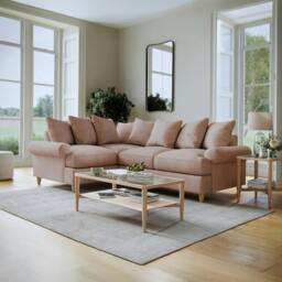 Rackhams Brentwood Left Hand Corner Sofa - Soft Pink