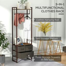 Rackhams Compact Clothes Rail, with Drawers and Shelf - thumbnail 4