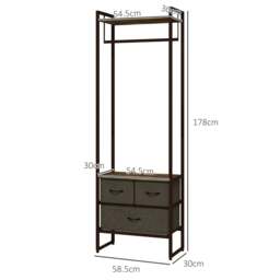 Rackhams Compact Clothes Rail, with Drawers and Shelf - thumbnail 3
